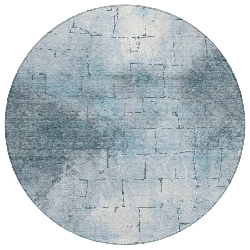 Machine Washable Indoor/Outdoor Vintage Bricks Chantille Rug