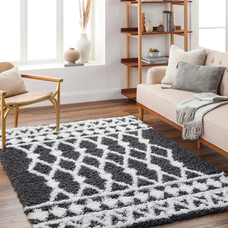 Livabliss Barbery Moroccan Border Plush Area Rug