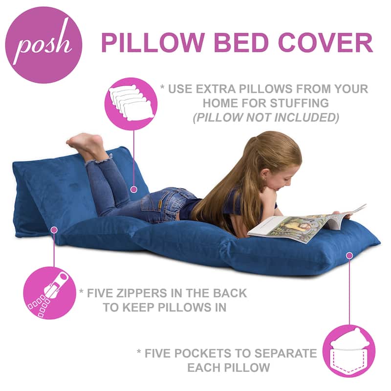 Kids Floor Pillow Cover,Premium Cushion and Lounger Covers for Pillows