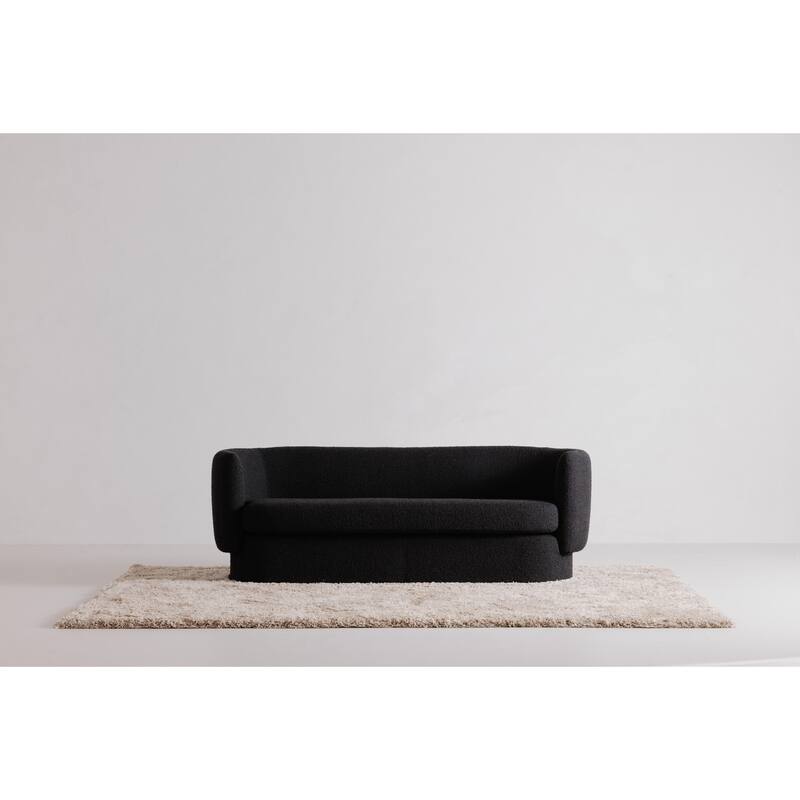 NADAAL STUDIOS Kellan Sofa, Polyester Blend Upholstery, FSC-Certified Pine Frame, High-Comfort Foam, 3 Seater, Black