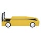 preview thumbnail 9 of 8, Yellow Creative Race Car-Shaped Platform Floor Bed with Wheels, Twin