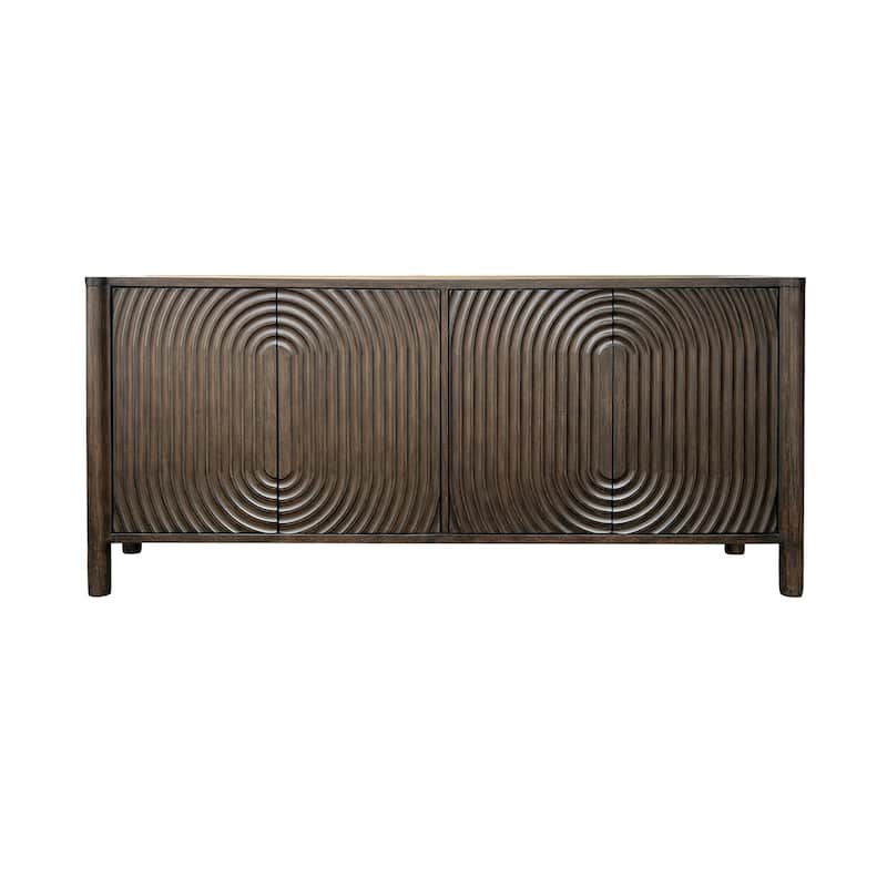 75" Brown 4 Door Media Credenza_Sideboard