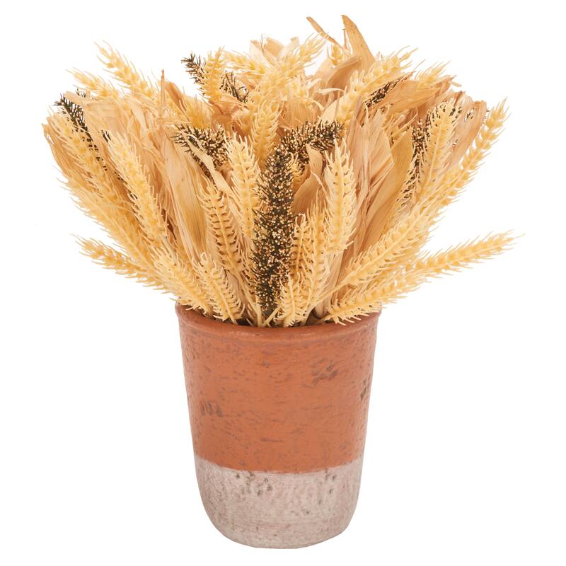 SAFAVIEH Kimberley Faux 14 Inch Wheat Eat Potted Arrangement - 13" W x 13" D x 14" H - 13Wx13Dx14H