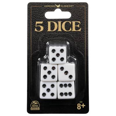 5 Dice, White
