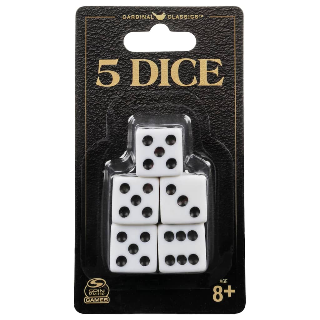 5 Dice, White