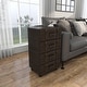 preview thumbnail 11 of 15, Black Faux Leather Vintage 4 Drawer Room Chest with Buckle Straps and Gold Stud Details