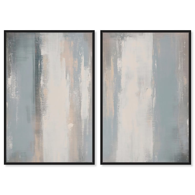 Neutral Ground Canvas Set of 2 by Art Remedy - 20" x 30" - Black