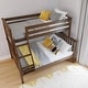 preview thumbnail 24 of 22, Twin over Full size Solid Wood Bunk Bed with Headboard Included Walnut-Brown