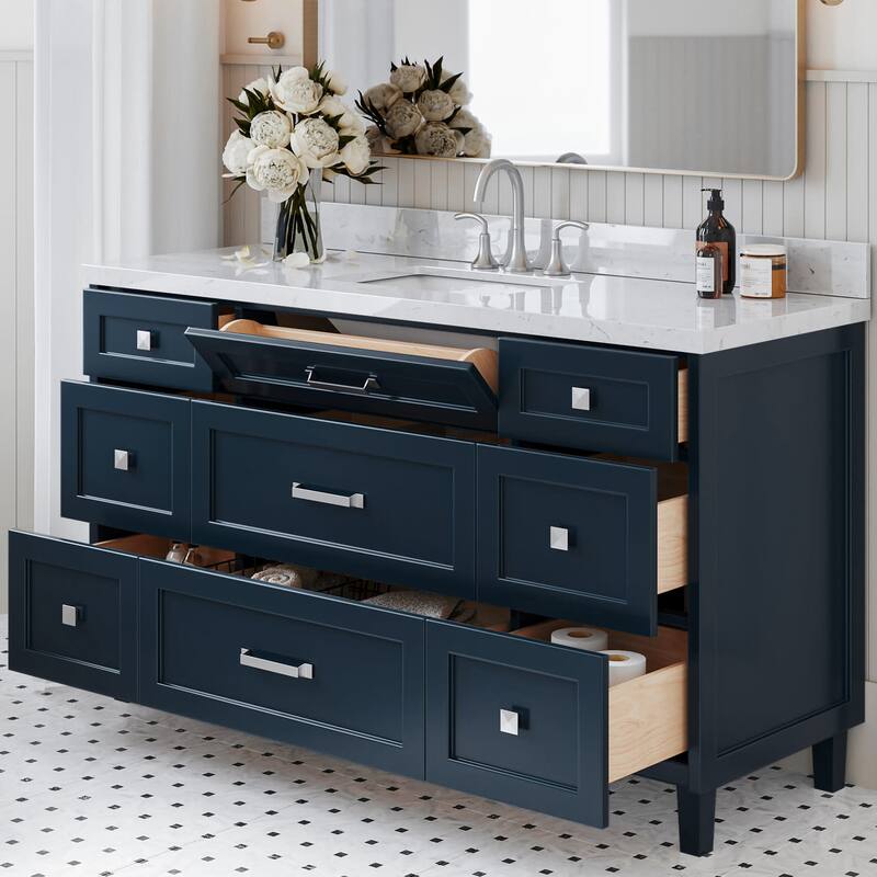 Ariel B60-BC Monroe 60" Double Free Standing Vanity Cabinet Only