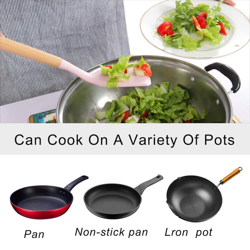 Silicone Turner Spatula Heat Resistant Non-scratch - 12.6" x 3.1"(L*W)