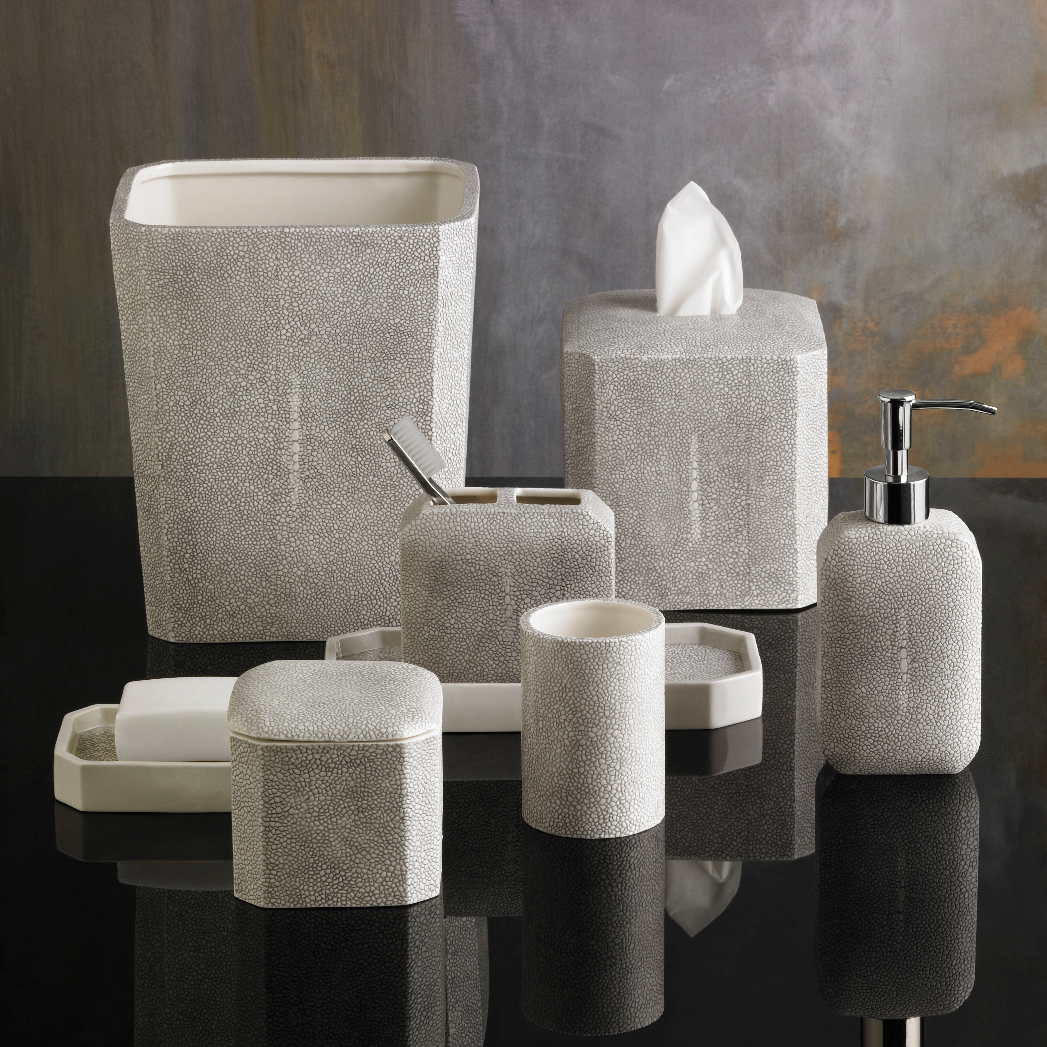 Kassatex Shagreen Grey Bath Accessories