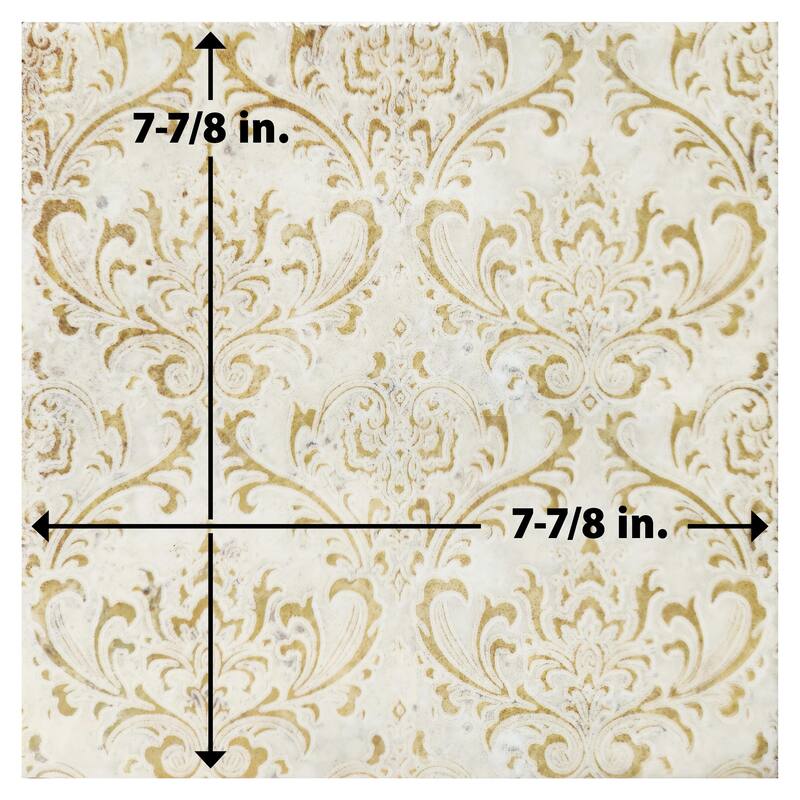 Merola Tile Milano Decor Daman Beige 7-7/8" x 7-7/8" Ceramic Wall Tile