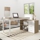 preview thumbnail 12 of 62, L-shaped executive desk With 3 Drawers for Home and Office