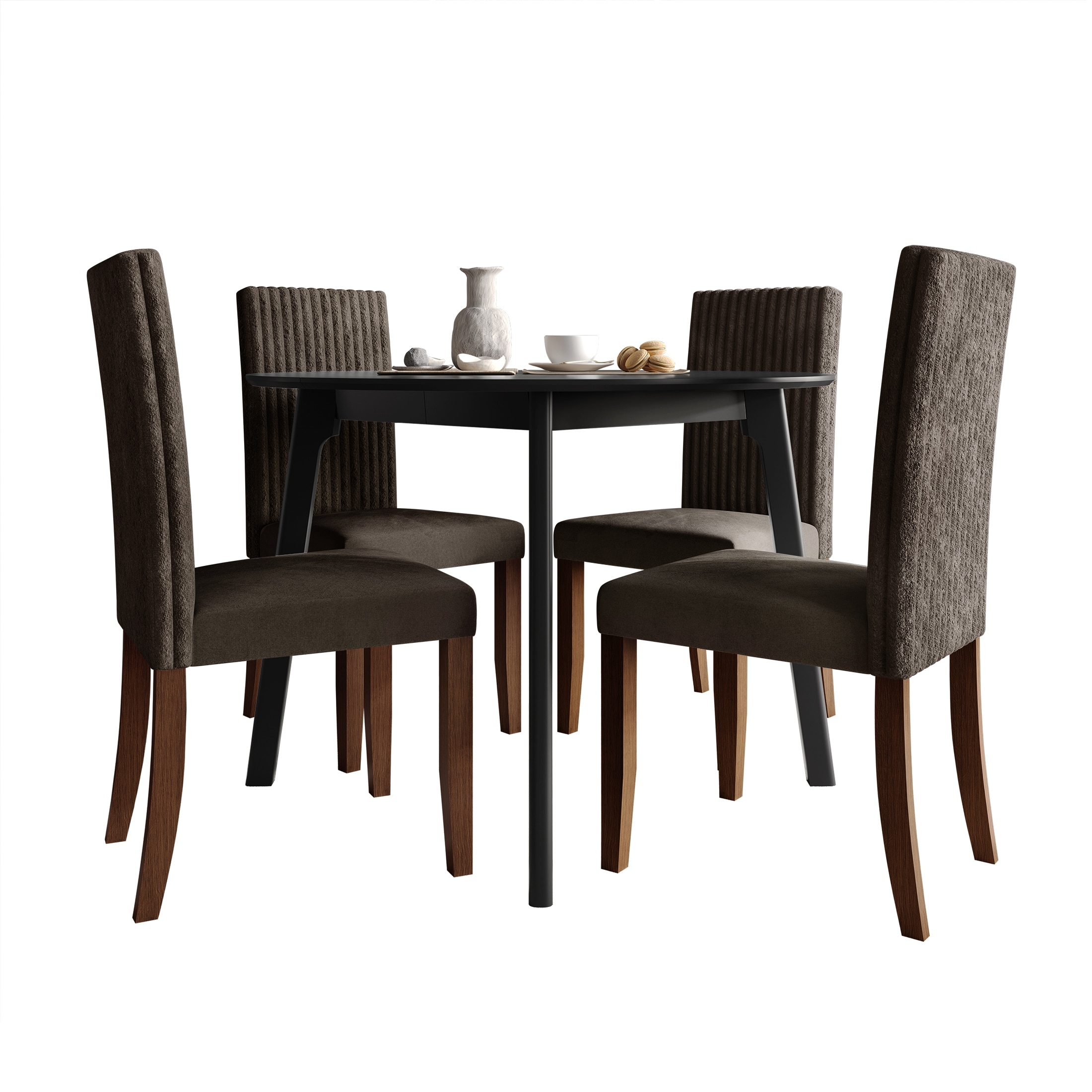 CraftPorch Elegant 5 Pieces Dining Set with Round Table