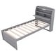 preview thumbnail 29 of 28, Wooden Twin Size LED Platform Bed with Trundle, Storage Headboard and Drawers