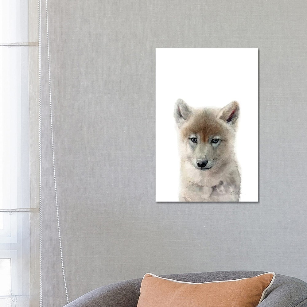 iCanvas "Baby Wolf" by Watercolor Luv Canvas Print