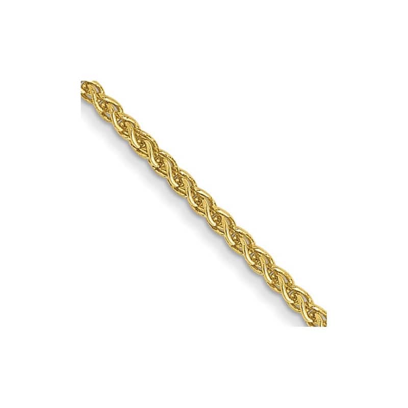 Curata 14k Yellow Gold 1.0mm Spiga Wheat Chain Necklace (Lobster) Options: 16 18 20 24 30