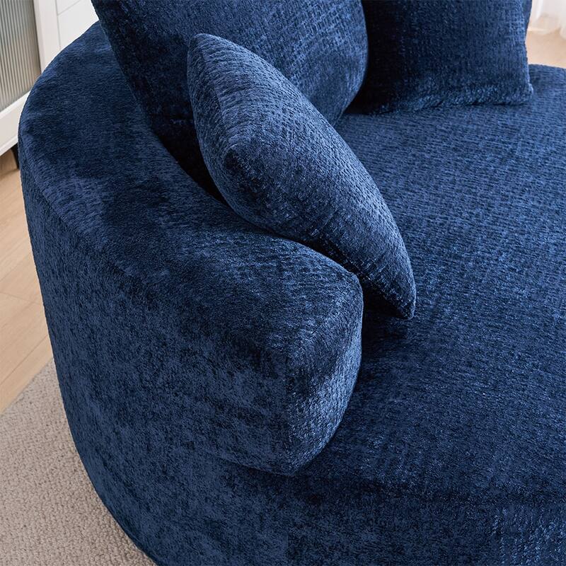 Oversized Swivel Accent Chair, Chenille Round Chairs Upholstered Swivel Chair, Single Sofa Armchair, Sleeper Chair