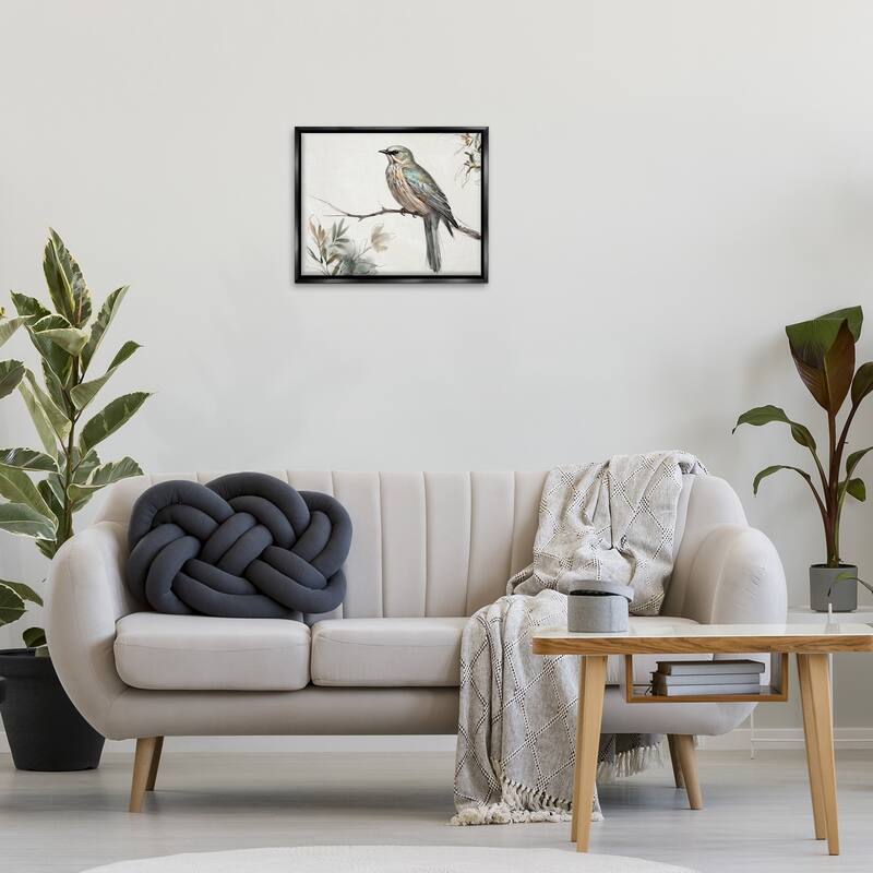 Stupell Stoic Bird Wildlife Study Framed Floater Canvas Wall Art Design By LSR Creative Studio