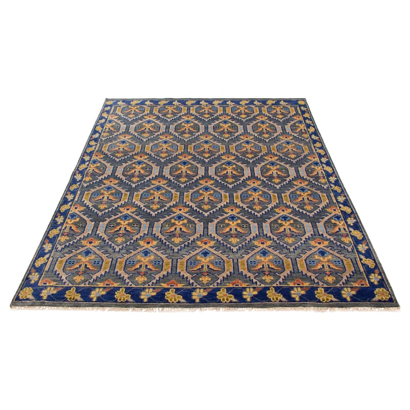 ECARPETGALLERY Hand-knotted Jules Serapi Dark Grey Wool Rug - 7'11 x 9'10