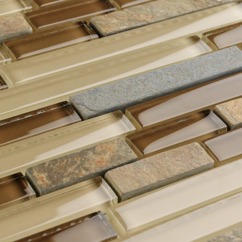 Merola Tile Tessera Piano Brixton 11-3/4" x 11-7/8" Glass Mosaic Wall Tile