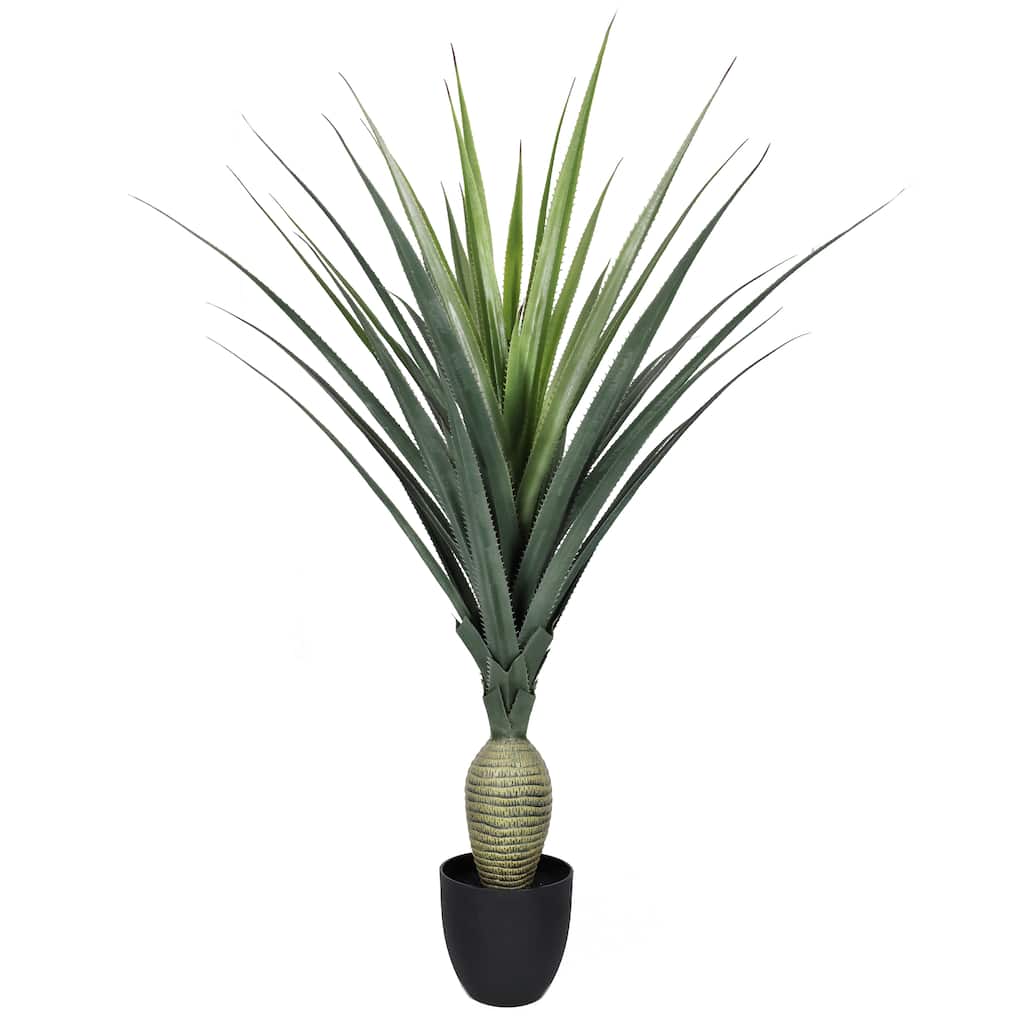 52in Artificial Agave Succulent Plant with Bottle Trunk in Black Pot - 52" H x 38" W x 38" DP