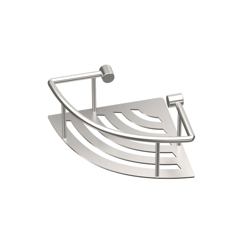 Gatco 1453 Elegant 8 Corner Shower Shelf Brushed Corner Shower Shelf