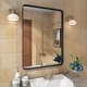 preview thumbnail 25 of 192, KIOTEE Modern Metal Frame Wall Mounted Bathroom Vanity Mirror with 5-year warranty 30x22 - Black