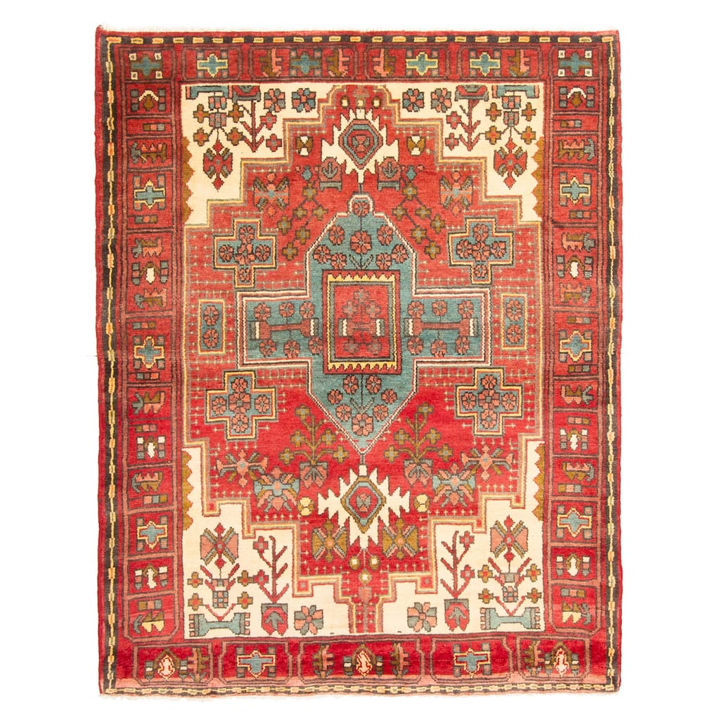 ECARPETGALLERY Hand-knotted Konya Anatolian Red Wool Rug - 4'9 x 6'1