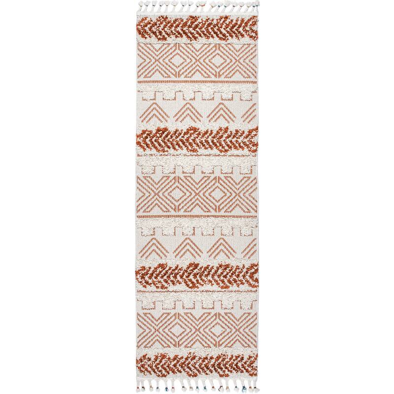 Nuloom Zuri Shaggy Banded Tribal Area Rug