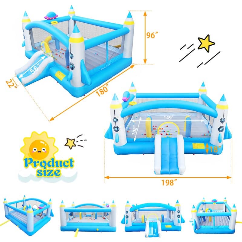 Multifunctional Jump 'n Slide Inflatable Bouncer for Kids - Multicolor