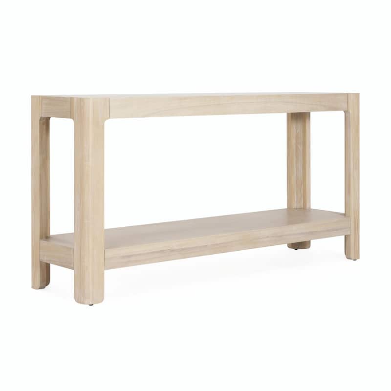 Modern Farmhouse Console Table, Elegant Minimalist Design with Premium Wood Veneer and Rounded Corners