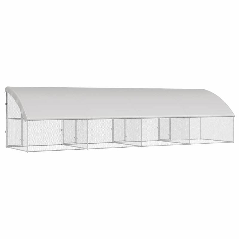 vidaXL Chicken Cage Silver 400/600/800 x 200 x 198.5 cm Galvanized steel
