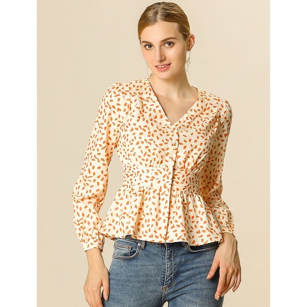 v neck peplum blouse