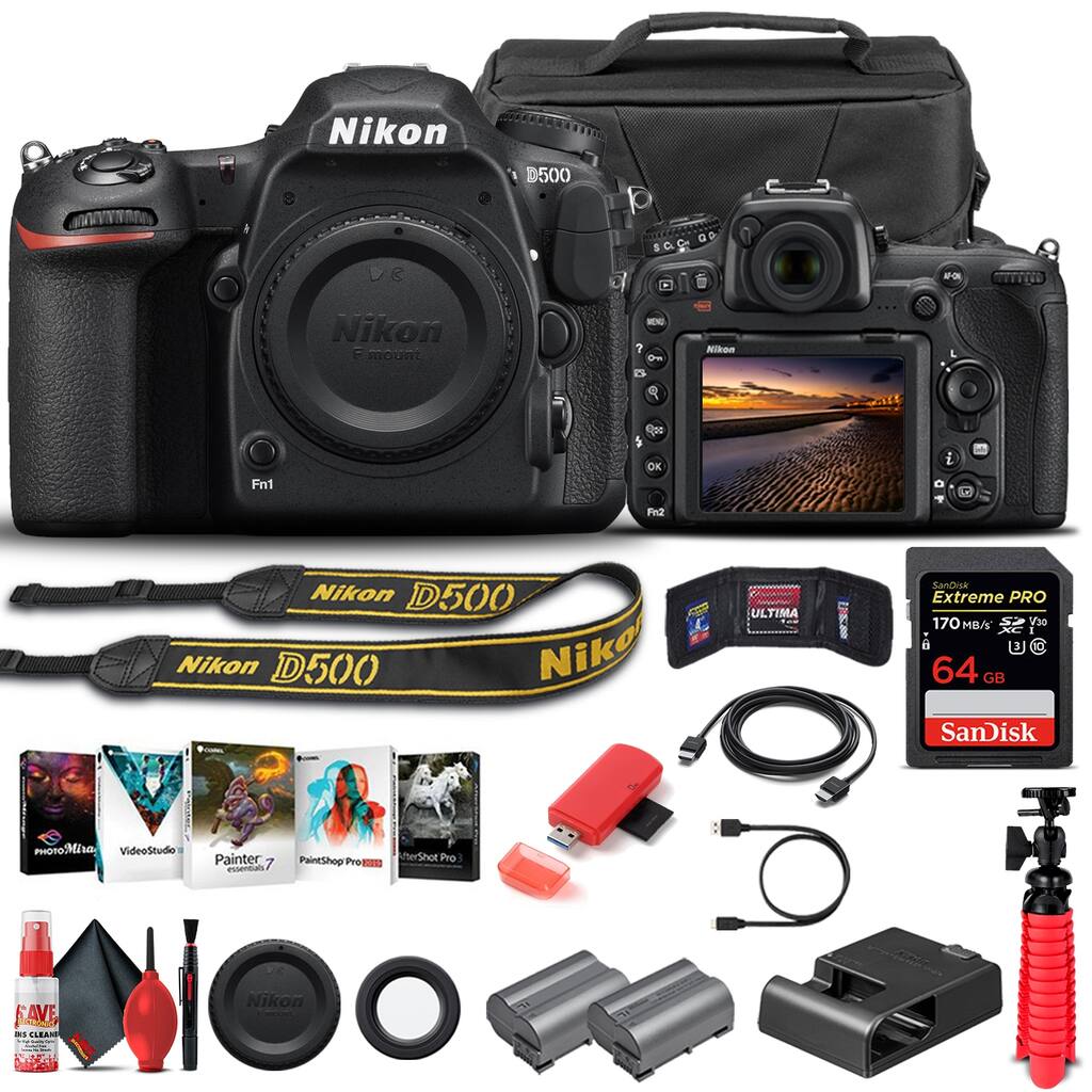 Nikon D500 DSLR Camera Body Only 1559 - Basic Bundle