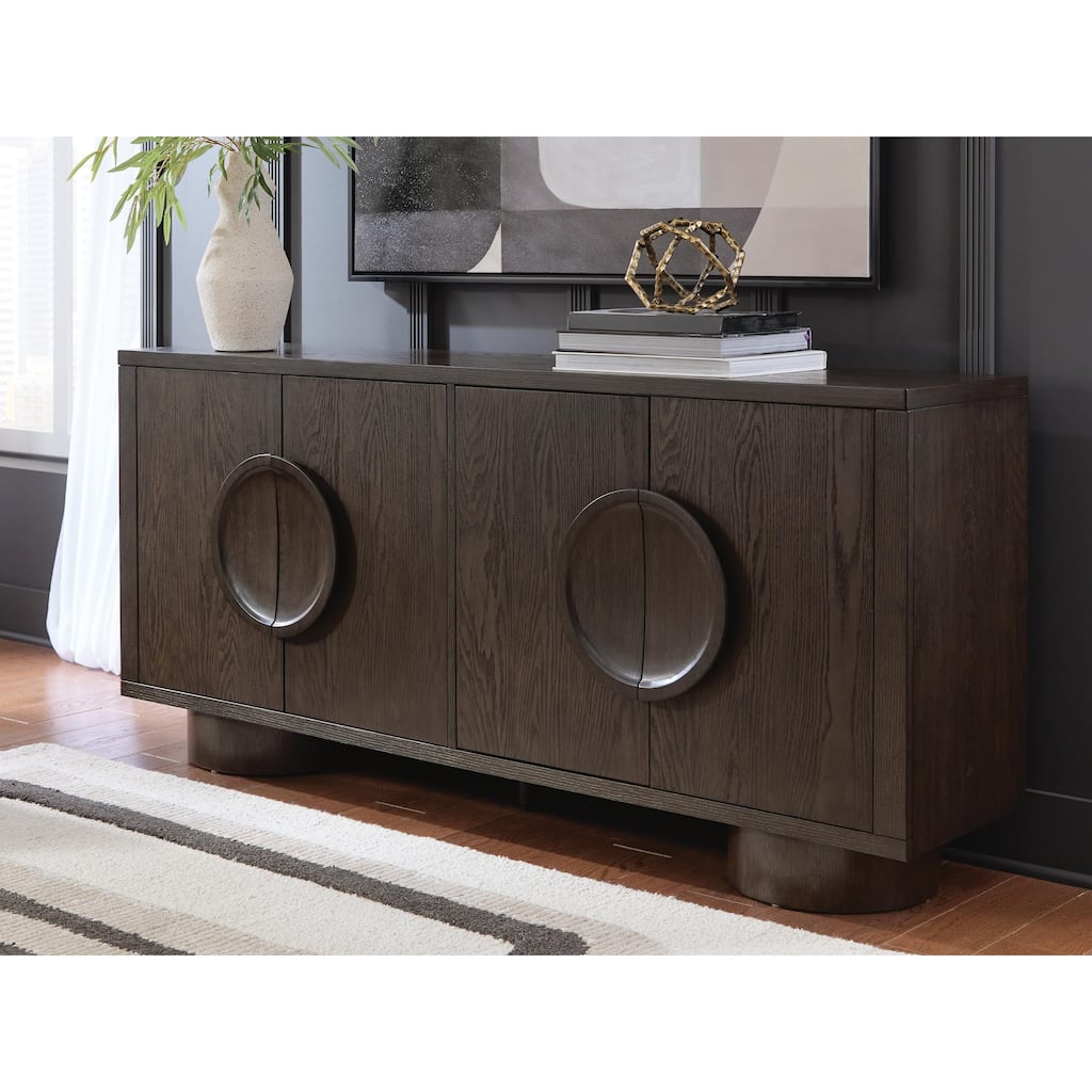 Signature Design by Ashley Veeda Dark Brown Accent Cabinet - 72" W x 16" D x 33" H