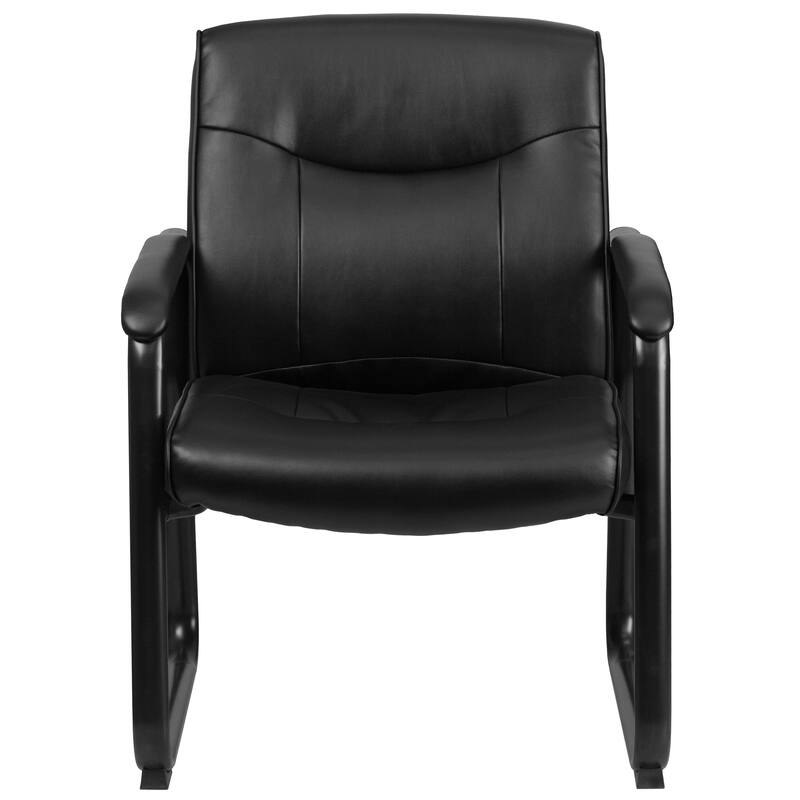 Big & Tall Soft Leather Sled Base Executive Reception Chair