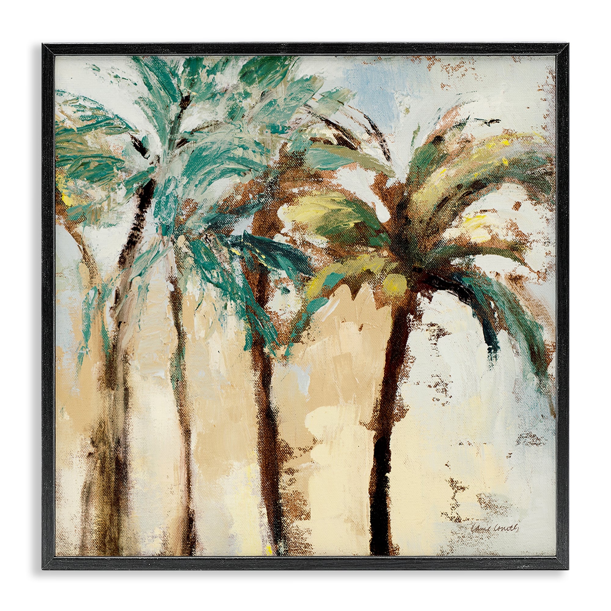 Stupell Rustic Brushed Palm Trees Framed Giclee Art Design By Lanie Loreth