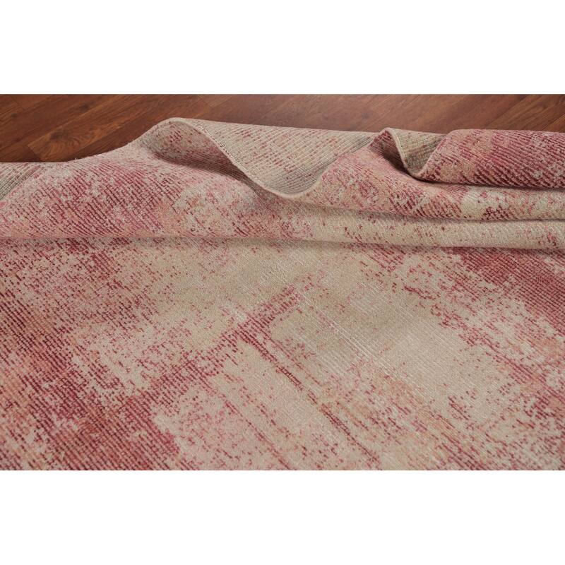 Modern Abstract Indian Area Rug Handmade Wool Carpet - 4'10"x 8'1"
