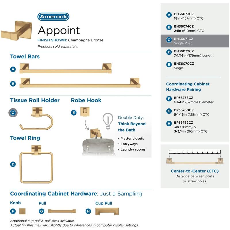 Amerock Appoint Wall Mounted Euro Toilet Paper Holder