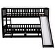 preview thumbnail 13 of 39, Twin Over Twin Low Bunk Bed with Fence and Ladder for Toddler Kids Teens