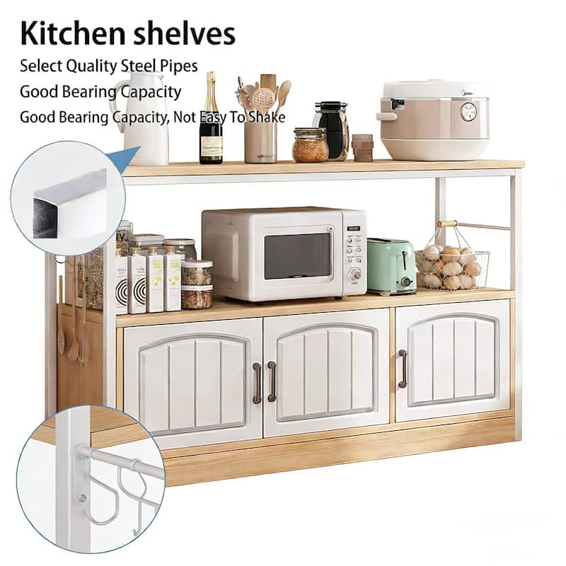 Modern Wooden Kitchen Utility Storage Buffets Shelf with Cabinet