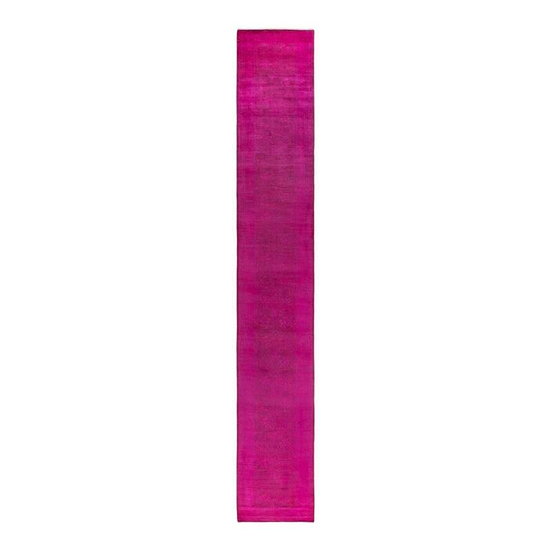 Fine Vibrance, One-of-a-Kind Hand-Knotted Runner Rug - Pink, 2' 8" x 18' 3" - 2' 8" x 18' 3"