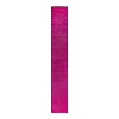 Fine Vibrance, One-of-a-Kind Hand-Knotted Runner Rug - Pink, 2' 8" x 18' 3" - 2' 8" x 18' 3"
