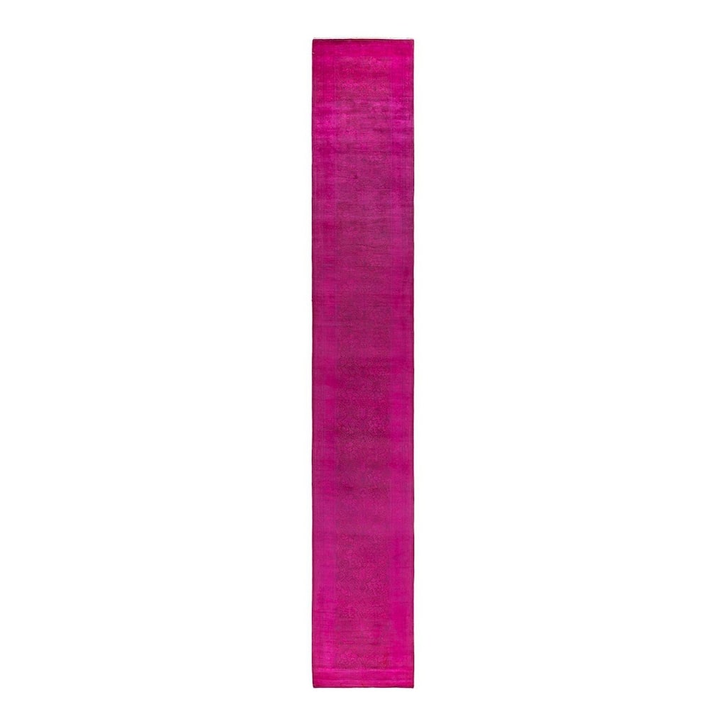 Fine Vibrance, One-of-a-Kind Hand-Knotted Runner Rug - Pink, 2' 8" x 18' 3" - 2' 8" x 18' 3"