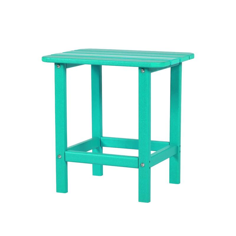 Aoodor Outdoor Adirondack Side Table HDPE End Table - 18"×14.5" - Lake Blue