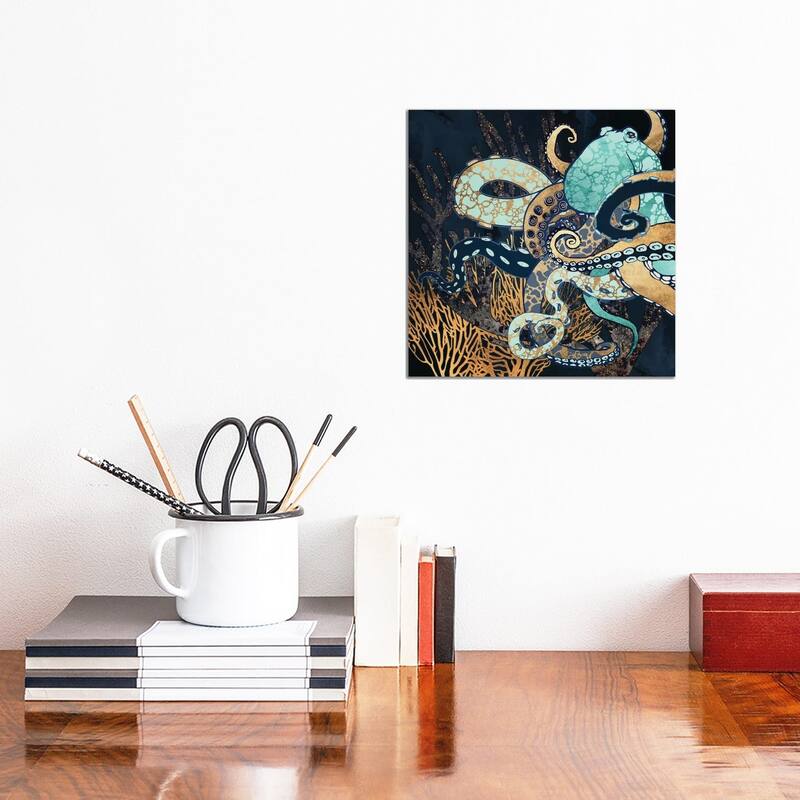 iCanvas "Metallic Octopus II" by SpaceFrog Designs Canvas Print - 12x12x0.75