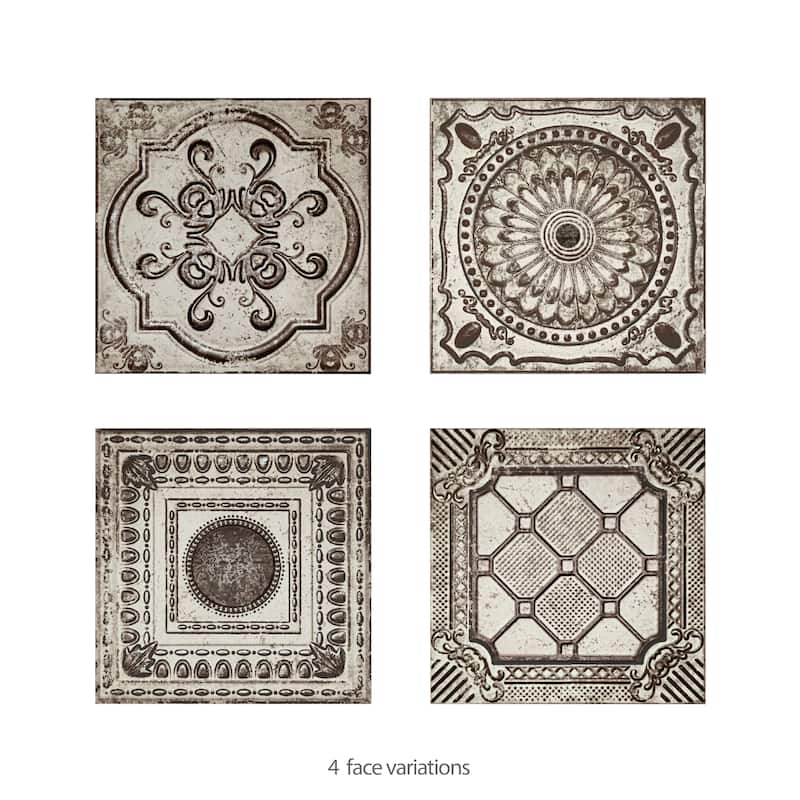 Merola Tile Ritz Anticatto White 7-7/8" x 7-7/8" Ceramic Wall Tile