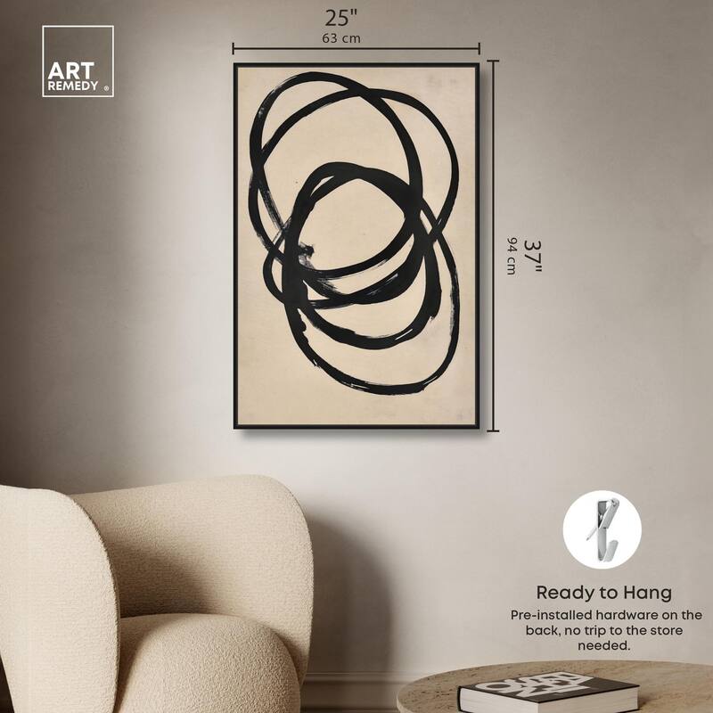 Beige Black II Canvas by Art Remedy