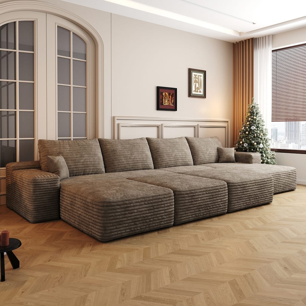 135" 6-Seater Modular Cloud Sofa Bed, Apartment Sectional, Easy Setup